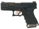 WE G19 T1 GBB (BK Slide, GD Barrel, BK Frame)