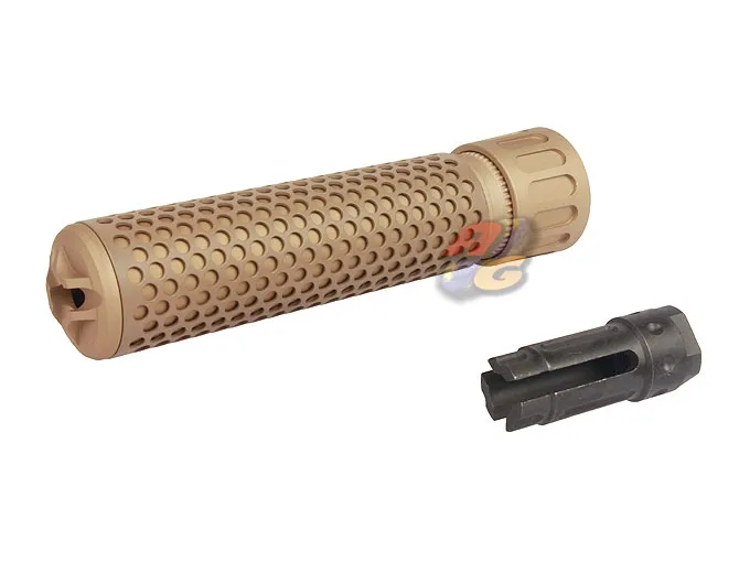 [AF-SI0051B] Army Force 7 Inch QDC Suppressor with 3 Prong Flash Hider (DE/ 14mm-)