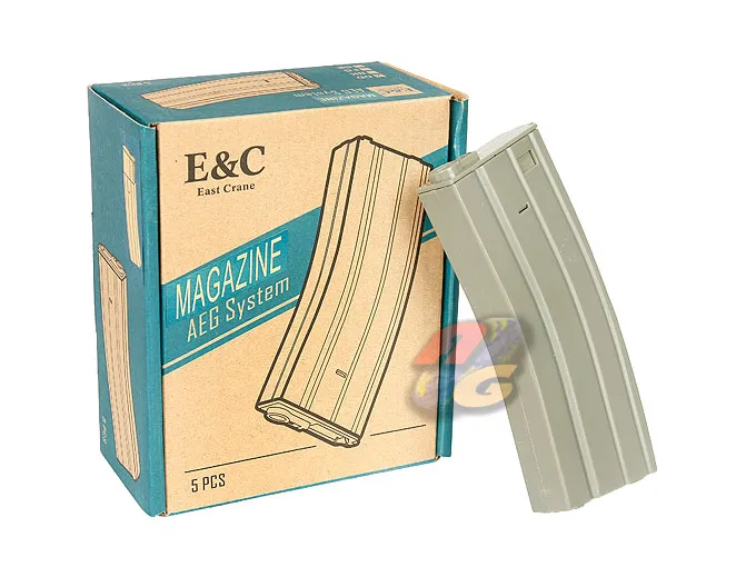 [EC-MA003OD] E&C M4 140 Rounds Plastic AEG Magazine Box Set (5 Pcs, OD)