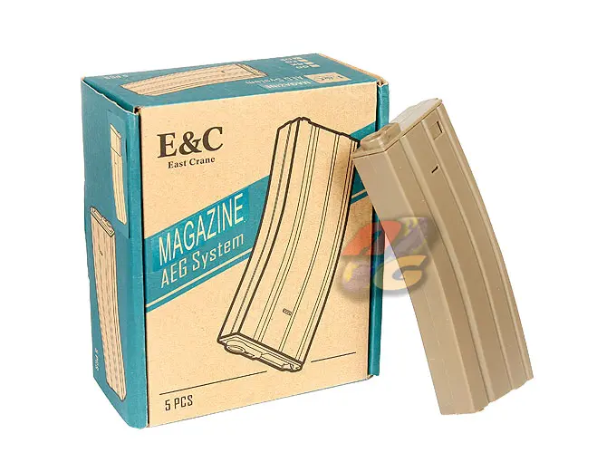 E&C M4/ M16 30 Rounds Plastic AEG Magazine Box Set - 5 Pcs (DE)
