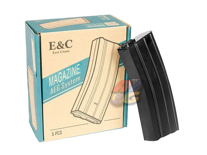 [EC-MA003BK] E&C M4 140 Rounds Plastic AEG Magazine Box Set (5 Pcs, Black)