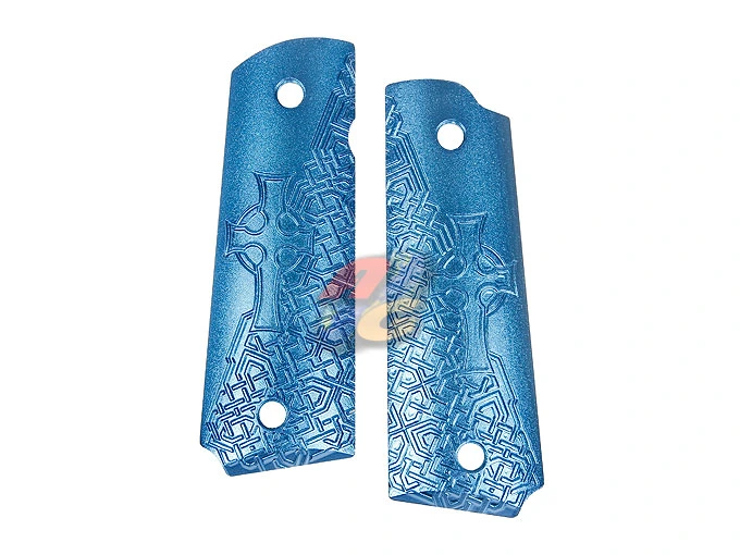 TSC CNC Aluminum Hard Grip for Marui M1911 GBB - Blue (Type C)