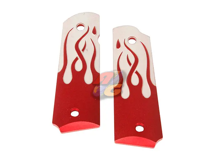 TSC CNC Aluminum Hard Grip for Marui M1911 GBB (Type B) (Red)