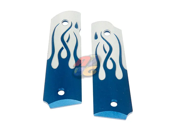 TSC CNC Aluminum Hard Grip for Marui M1911 GBB - Blue (Type B)