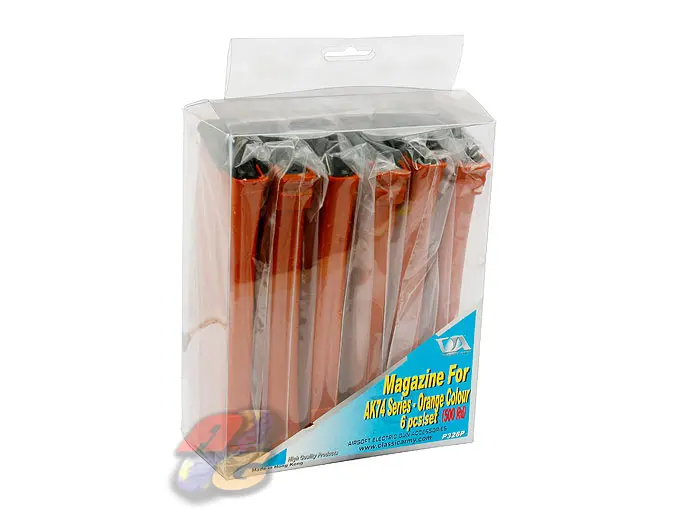 Classic Army AK74 500 Rounds AEG Magazine - Orange (6 Pcs Box Set)
