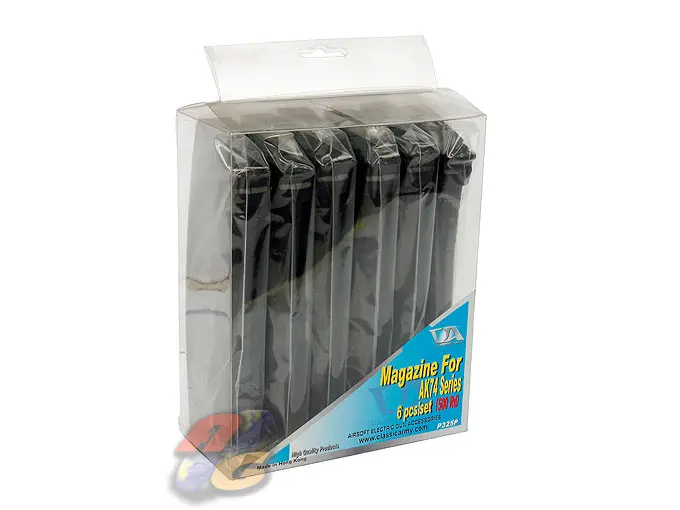 Classic Army AK74 500 Rounds AEG Magazine - Black (6 Pcs Box Set)