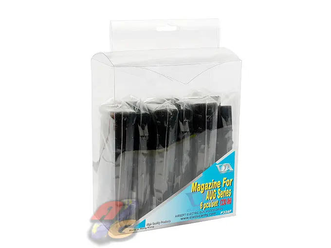 Classic Army AUG 330 Rounds AEG Magazine - Black (6 Pcs Box Set)