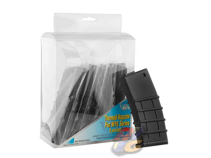 [CA-P218P1] Classic Army M4/ M16 130 Rounds Thermold Magazine - Black (6 Pcs Box Set)