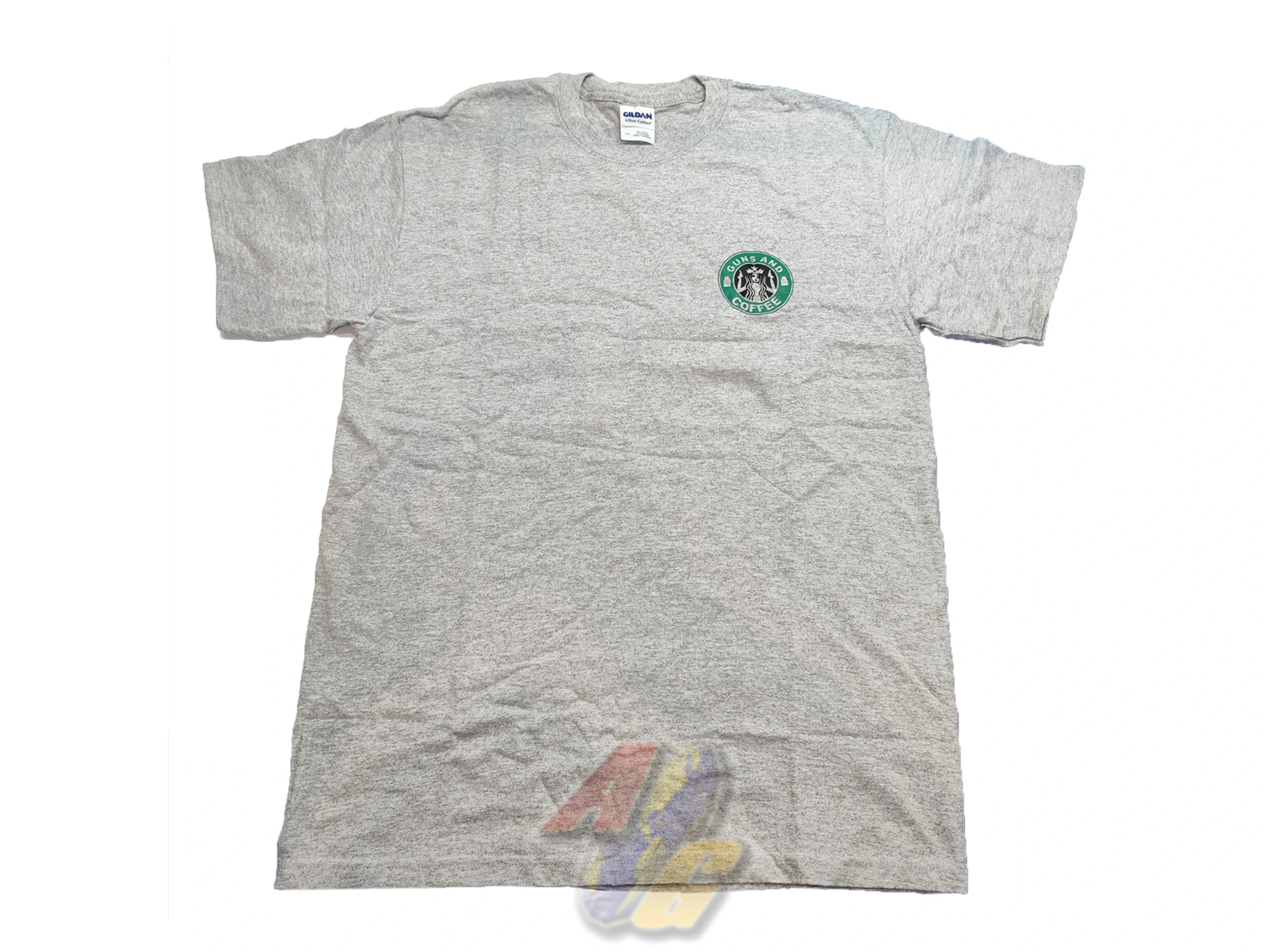 [GIL-TMC0303M] Gildan T-Shirt - Guns & Coffee (Grey, M)