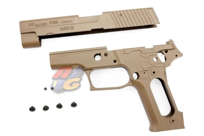 [GD-P226-17-TAN] Guarder Aluminum Slide & Frame for Tokyo Marui P226 Navy GBB Series - Tan