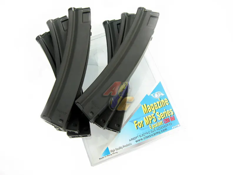 Classic Army 200 Rounds Magazine for MP5 AEG Series (6 Pcs Set)