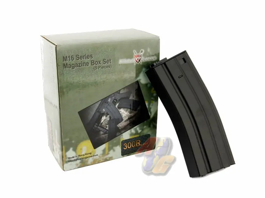 King Arms M16 300 Rounds Magazines Box Set (5pcs) - BK