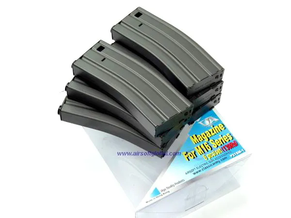 Classic Army M4/ M16 130 Rounds Magazine - Black (6 Pcs Box Set)