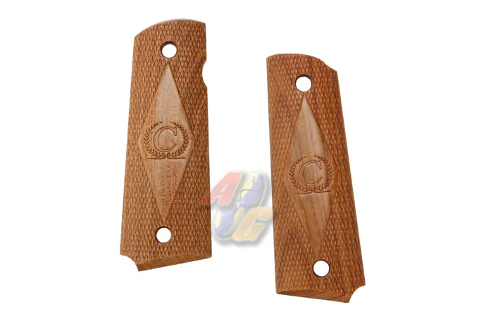 Shooters Design Real Wood Grip for Tokyo Marui 1911 GBB (Caspian) (Normal Brown)