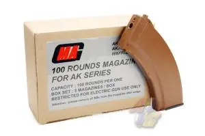 MAG 100 Rounds Magazine for AK Series Box Set (AKM) (Brown)