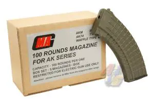 MAG 100 Rounds Magazine for AK Series Box Set (Waffle) (OD)