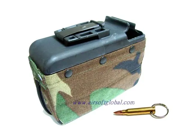 G&P M249 100 Rounds Cartridge Pouch (Woodland)