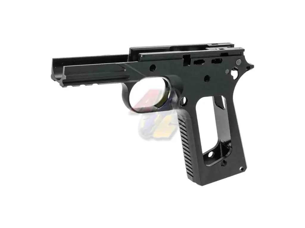 Gunsmith Bros CNC Aluminum Curved Guard Tactical Railed Frame for Tokyo Marui 1911 Series GBB (Black) 