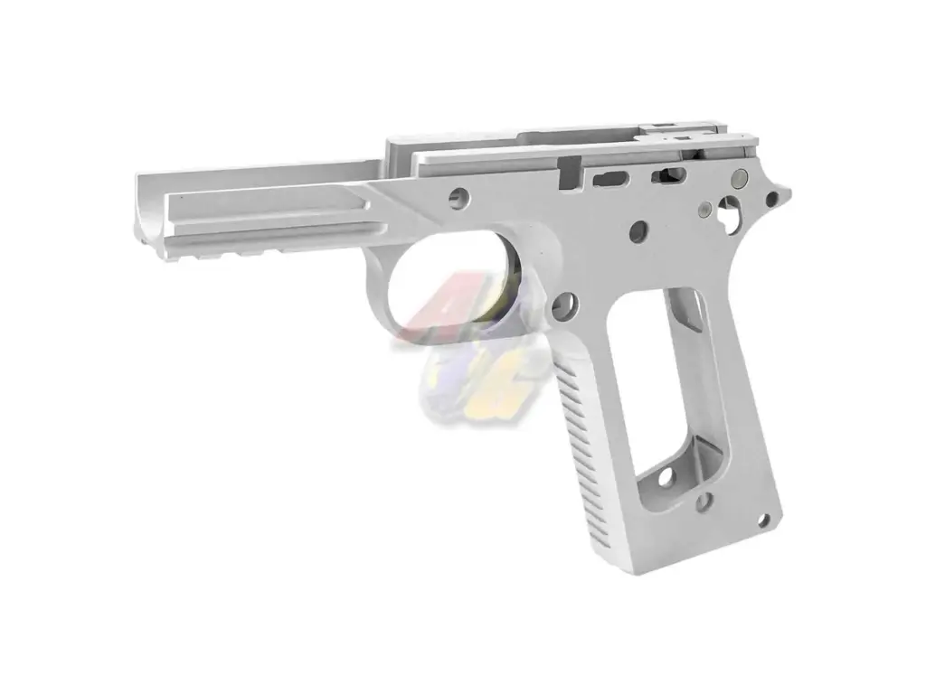 Gunsmith Bros CNC Aluminum Curved Guard Tactical Railed Frame for Tokyo Marui 1911 Series GBB (Silver)