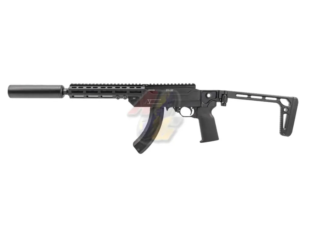 SEAL Airsoft KC02 Ruger 10/22 VENDETTA Style Folding Stock GBB with Suppressor (Black)