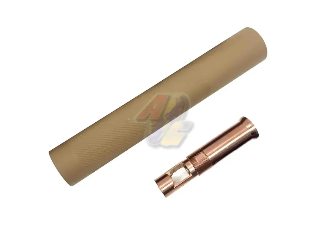 Airsoft Artisan QD Silencer with OTB Flash Hider (Dark Earth/ Spray Paint)