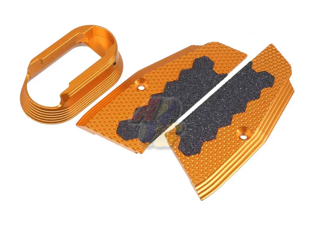 5KU CNC Aluminum Short Grip Panel and Magwell for KJ Shadow 2/ TS2 GBB (Orange)