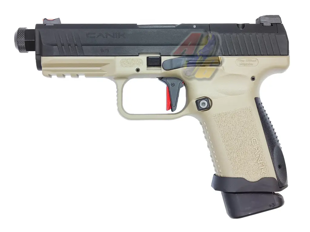 [AW-CY-GP-CA0112] Cybergun Canik SAI TP9 GBB CNC Aluminum Slide Version - Licensed (Black/ Tan) (by Armorer Works)