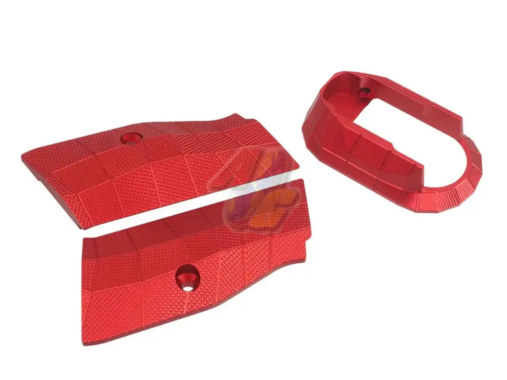 5KU Aluminum LOK Style Short Grip Panel and Magwell for KJ Shadow 2 GBB (Red)