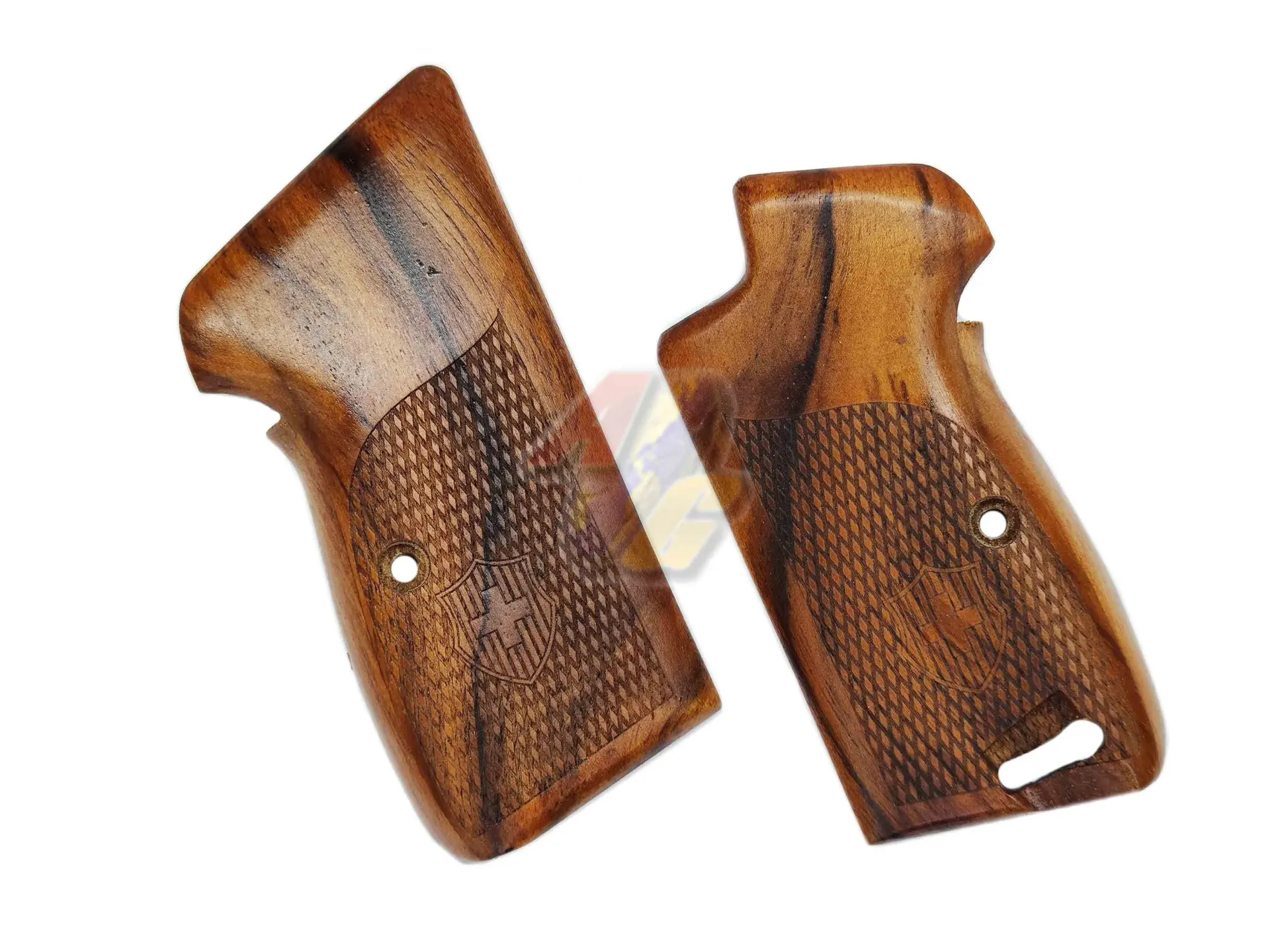 [KPS-GR-WG-P210] KIMPOI SHOP Hand Carved Swiss Logo Wood Grip for Marushin P210-6 GBB
