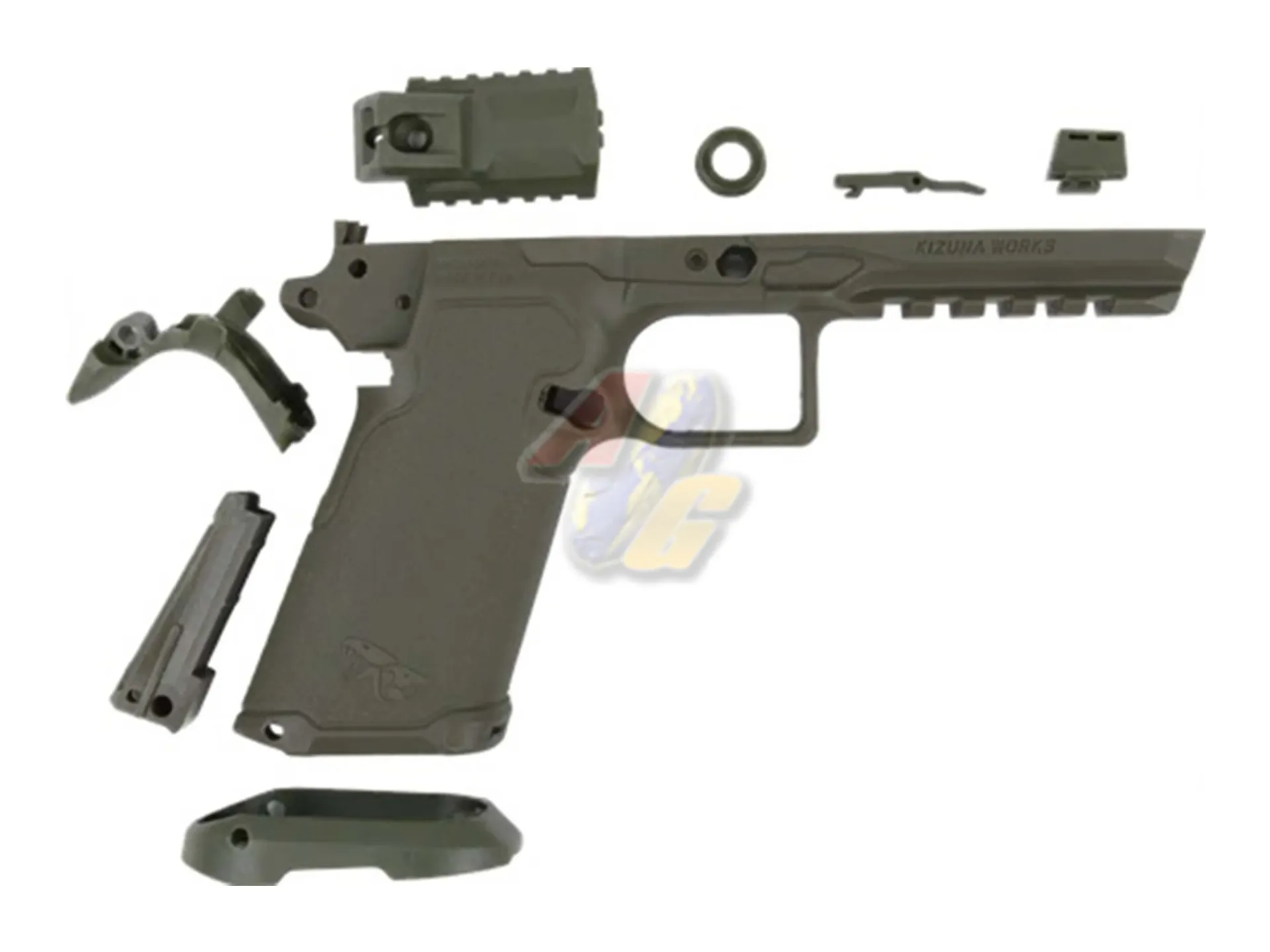 [KW-P0057] Kizuna Works BSK43 GBB Lower Frame Set (Olive Green)