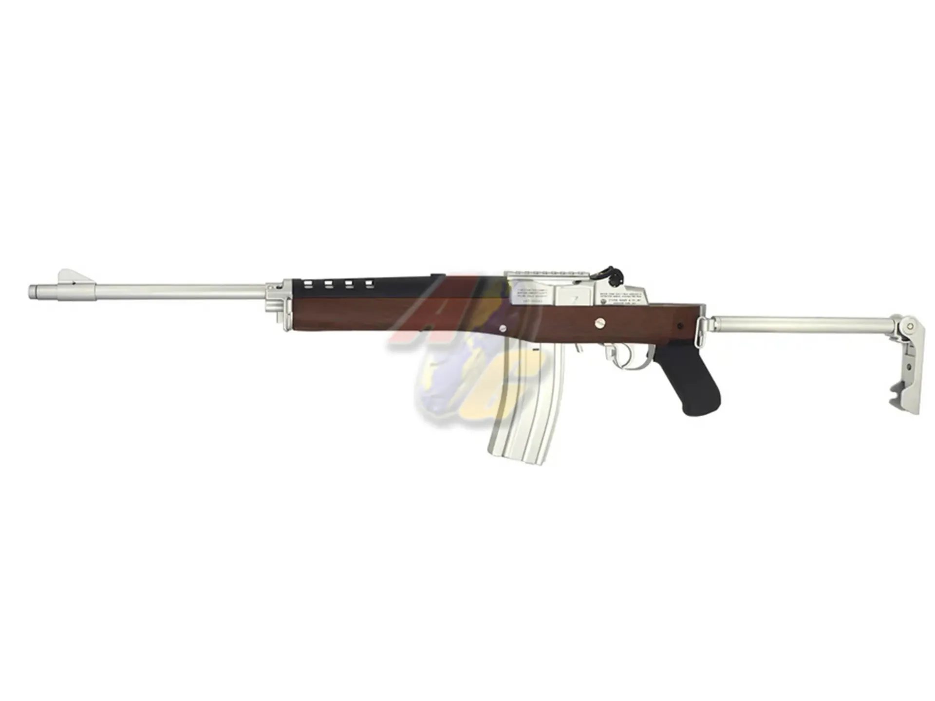 [DB-908] Double Bell Mini-14 A-Team Faux Wood AEG - Silver