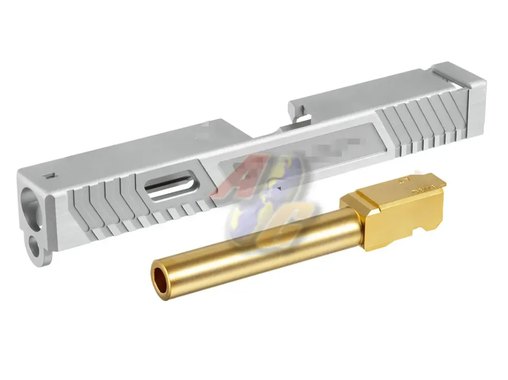 Gunsmith Bros G Style TTI 17 Slide Set - Gold Barrel/ Silver Slide