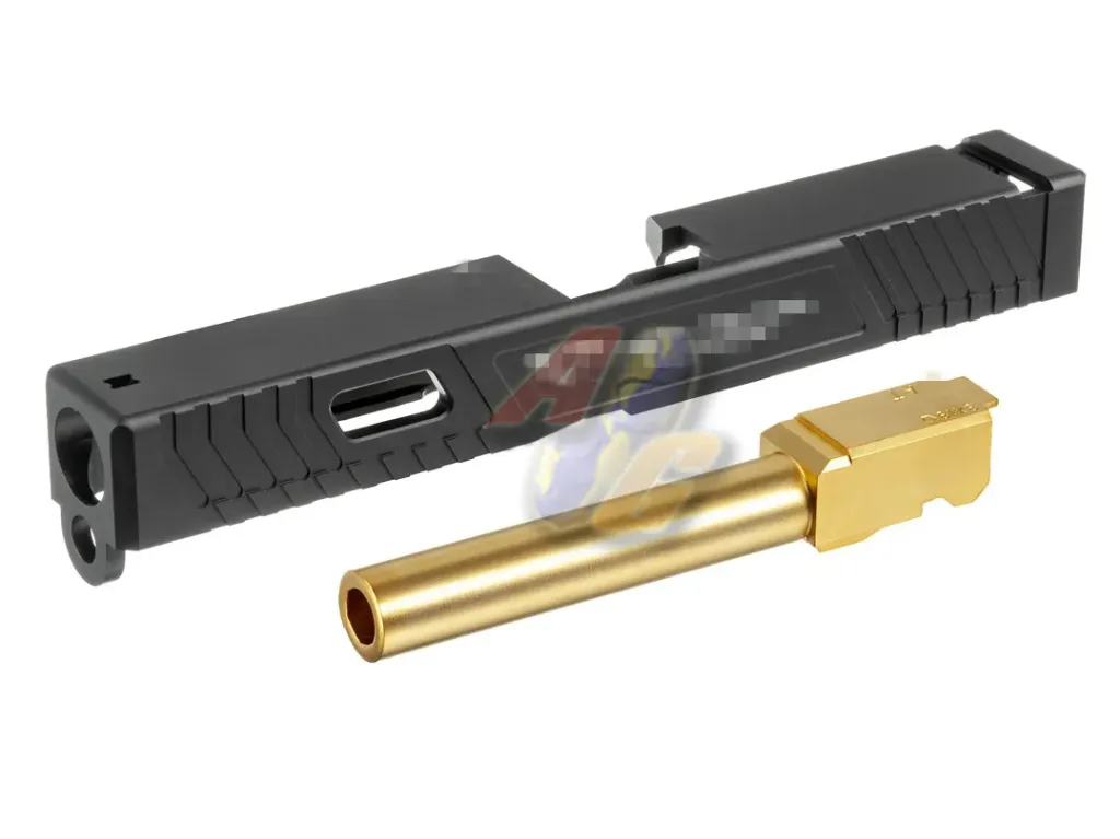 Gunsmith Bros G Style TTI 17 Slide Set - Gold Barrel/ Black Slide