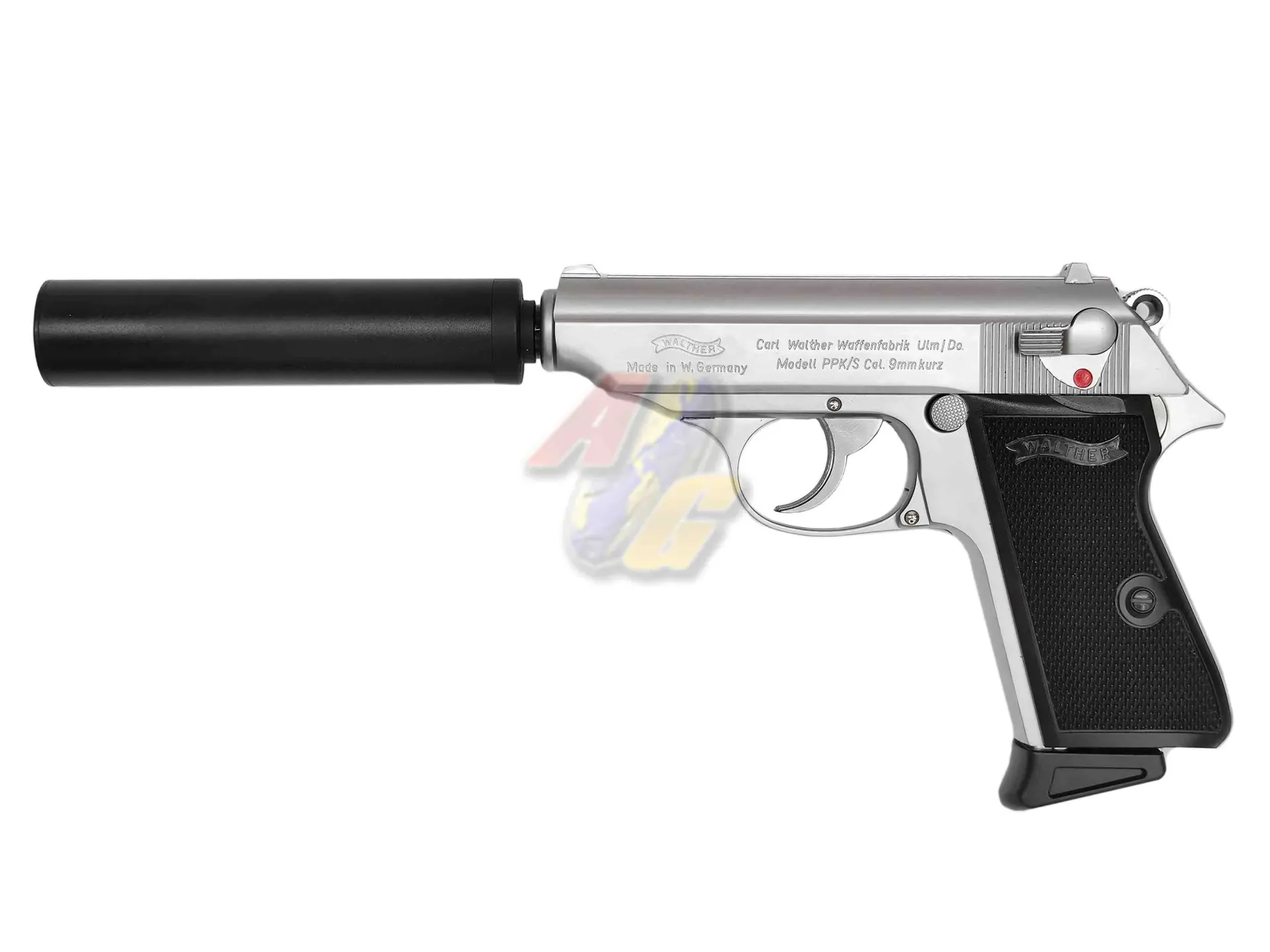 AG Custom Umarex Walther PPK/S GBB with PPK Suppressor Kit - Silver