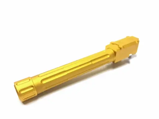 [5KU-GB-449-G] 5KU Aluminum 9INE Threaded Barrel for Tokyo Marui G17 Series GBB ( 14mm-/ Gold )