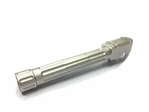 [5KU-GB-449-S] 5KU Aluminum 9INE Threaded Barrel for Tokyo Marui G17 Series GBB ( 14mm-/ Silver )