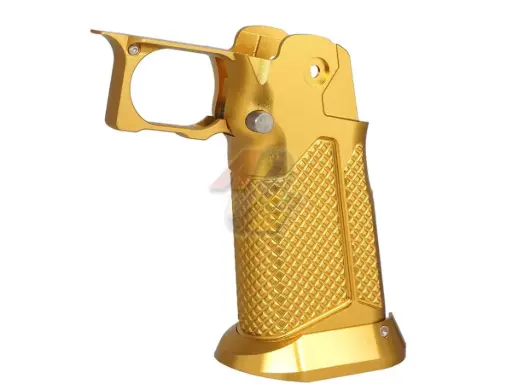 [5KU-GB-603-GD] 5KU CNC Aluminum Grip Type.10 For Tokyo Marui Hi-Capa Series GBB ( Gold )