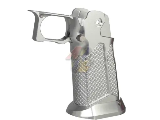[5KU-GB-603-SV] 5KU CNC Aluminum Grip Type.10 For Tokyo Marui Hi-Capa Series GBB ( Silver )