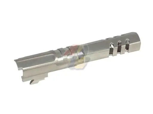 [5KU-GB-555-SV] 5KU 4.3 Inch Stainless Hexagon Outer Barrel For Tokyo Marui Hi-Capa 4.3 Series GBB (Silver/ 11mm+)
