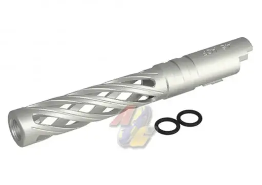 [5KU-GB-557-SV] 5KU 5.1 Aluminum Hollow Outer Barrel for Tokyo Marui Hi-Capa 5.1 Series GBB (Silver, 11mm+)