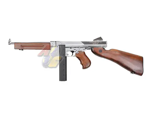 [KA-AG-263-SV-WO] King Arms Thompson M1A1 Military AEG (Silver/ Real Wood)