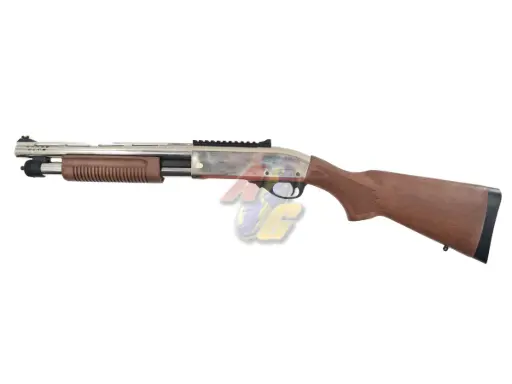 [GE-SG-8885-RW-SV] Golden Eagle M870 Gas Pump Action Shotgun (Silver)