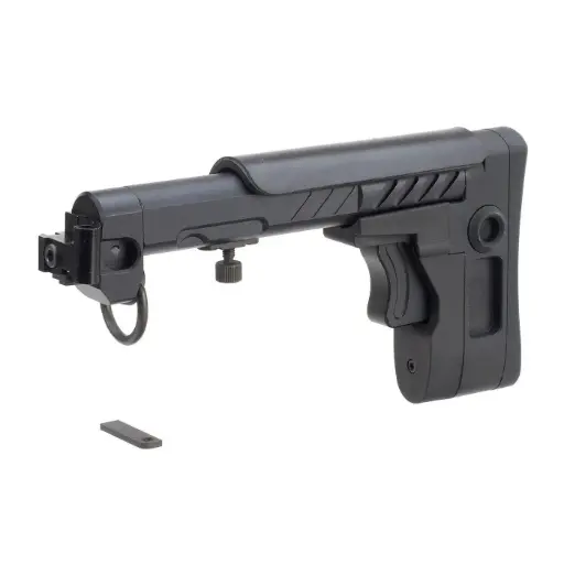 [5KU-277-BK] 5KU PT-3 AK Telescopic Side Foldable Buttstock Stock for GHK/ LCT/ CYMA Series AK Airsoft Rifle (Black)