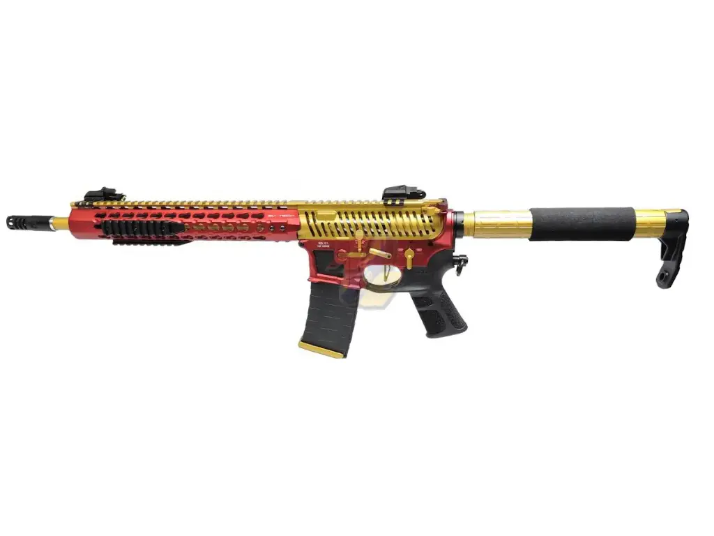 APS FMR MOD1 Froged Match Rifle AEG (ASR121, Gold/ Red) | airsoftglobal