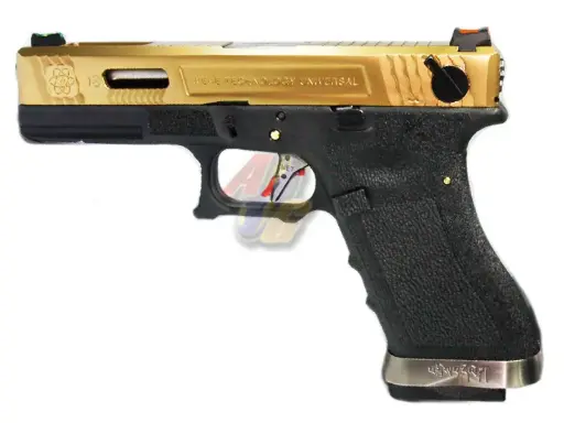 [WE-GP-0768] WE G18C WET GBB( Gold, Metal Slide, BK Frame )