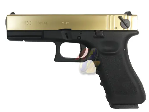 [WE-GP-0760] WE G18C GBB( Gold, Metal Slide, BK Frame )