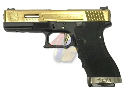 [WE-GP-0767] WE G17 WET GBB( Gold, Metal Slide, BK Frame )