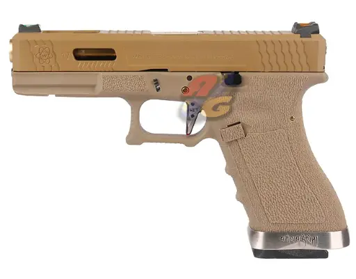 [WE-GP-0712] WE G17 T9 GBB ( TAN Slide, GD Barrel, TAN Frame )