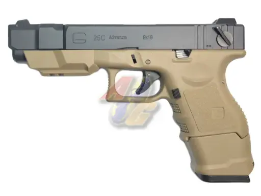 [WE-GP-0448] WE G26C Advance GBB Pistol (BK, Metal Slide, Sand Frame)